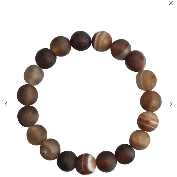 Jewelry - Brown Agate Mat Beaded Bracelet